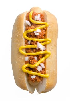 Hot dog on the white background