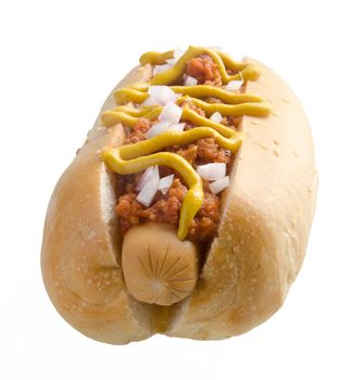 Hot dog on the white background