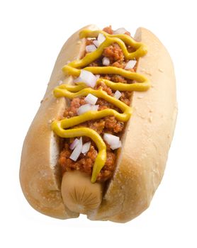 Hot dog on the white background