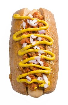 Hot dog on the white background