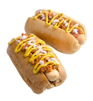 Hot dog on the white background