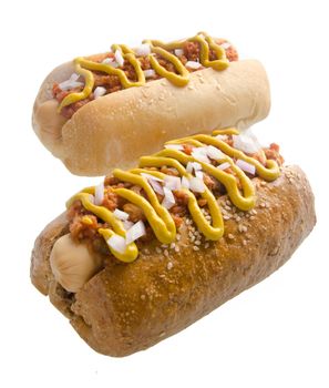 Hot dog on the white background