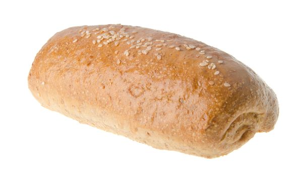 bread, homemade whole wheat bread on a white background