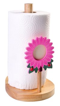 kitchen paper towel holder on white background