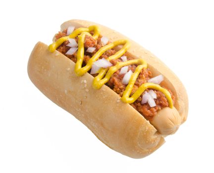 Hot dog on the white background