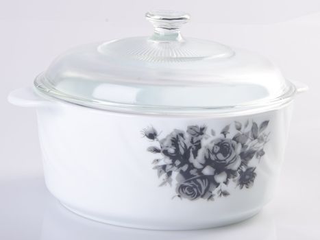 Beautiful cooking pot on the white background