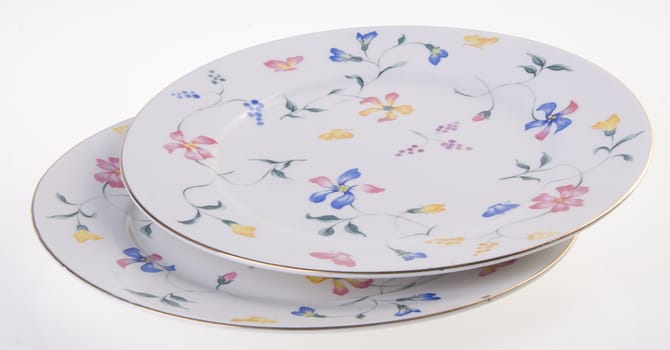 plates on the white background