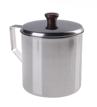 pot, Stainless steel pot on white background