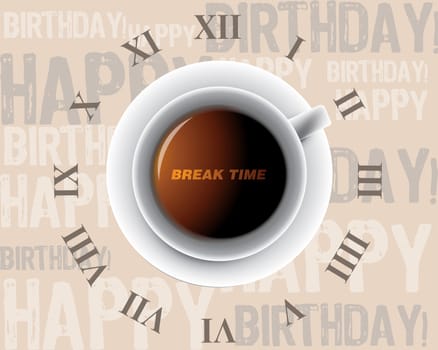 morning cup of coffee as a clock