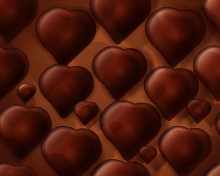 abstract Seamless chocolate fo heart shape background