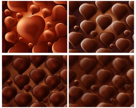 abstract Seamless chocolate fo heart shape background