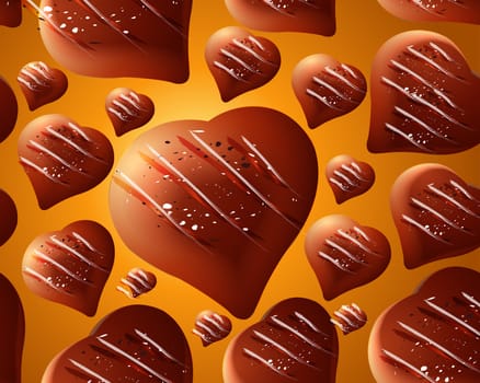 abstract Seamless chocolate fo heart shape background