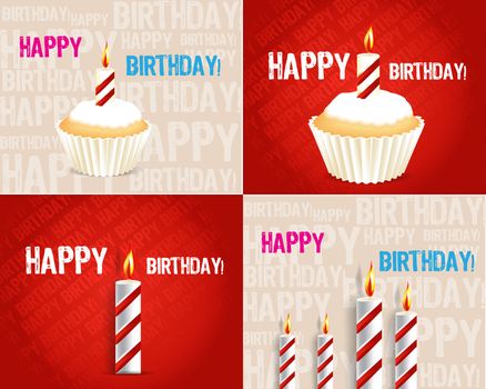 set of Birthday Greeting cards