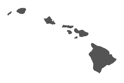 Map of Hawaii - USA - nonshaded