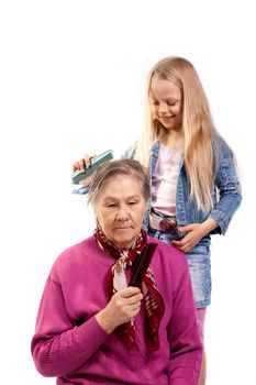 granddaughter made up grandmother hairstyle