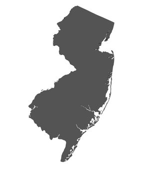 Map of New Jersey - USA - nonshaded