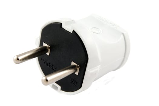 European standard 220 V electric plug isolated on white background 