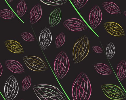 simple art of seamless colored leaf pattern