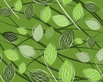 simple art of seamless colored leaf pattern