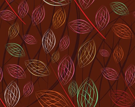 simple art of seamless colored leaf pattern