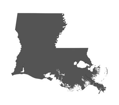 Map of Louisiana - USA - nonshaded