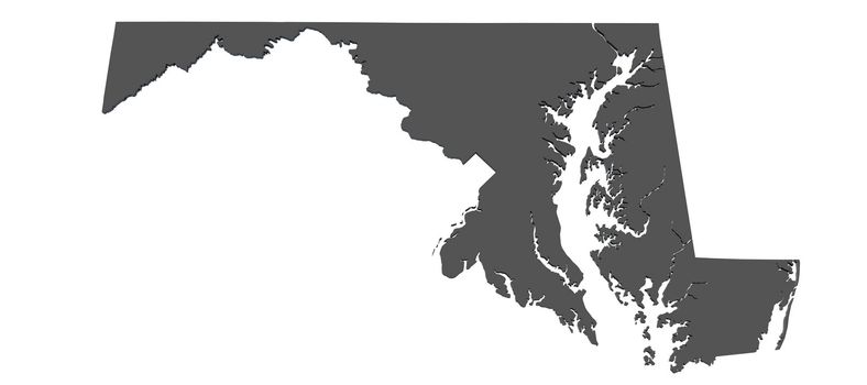 Map of Maryland - USA - nonshaded