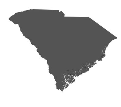 Map of South Carolina - USA - nonshaded