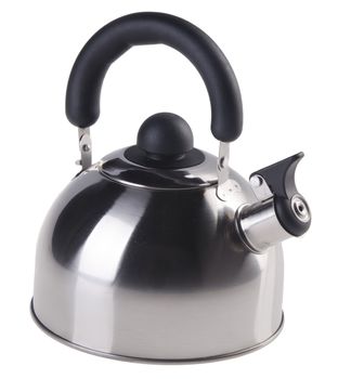 Kettle with whistle on a white background.