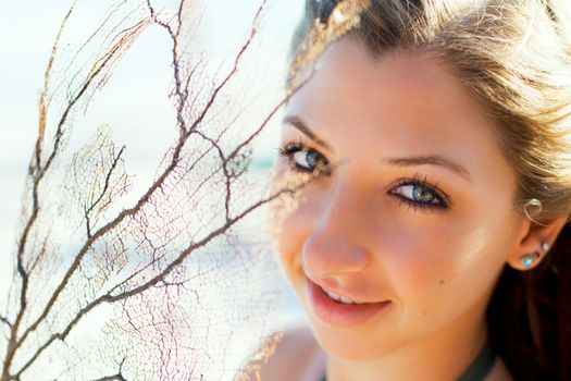 Pretty Teen girl at the beach