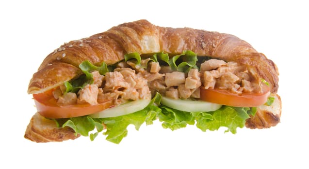 sandwich, croissant sandwich, fast food for breakfast or lunch.