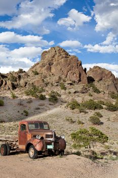 Truck in the Colorado Mountains Vintage era