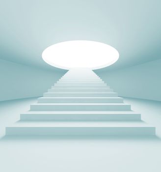 3d Illustration of Blue Abdtract Staircase Background