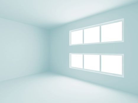 3d Illustration of Empty White Room Background