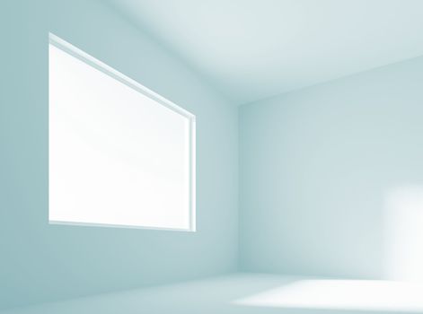 3d Illustration of Empty White Room Background