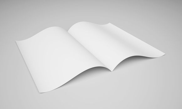 3d Illustration of White Opened Book Symbol