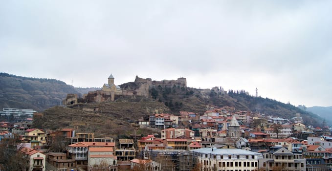 Medieval castle of Narikala and Tbilisi city overview, Republic of Georgia, Caucasus region