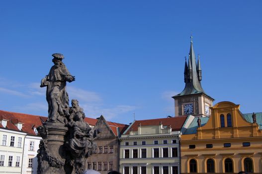 Architecture of old part of Prague city                 