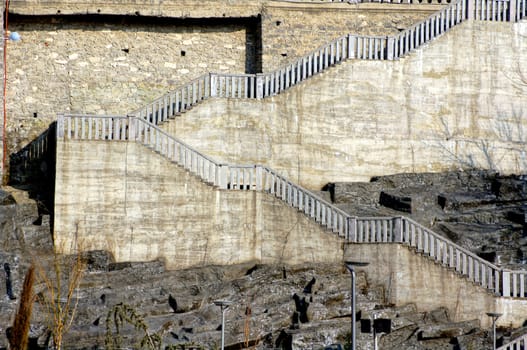 Old stone stairs in Tbilisi city centre