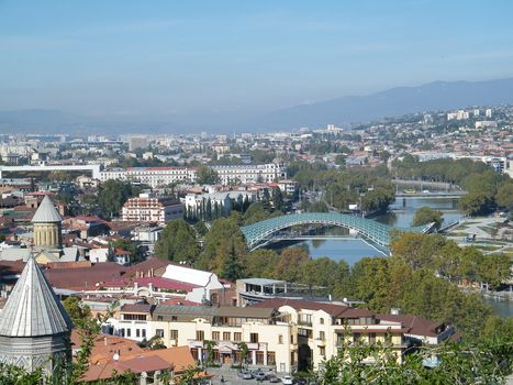 Churches and domes of Tbilisi, view to historical part of the capital of Republic of Georgia