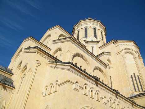 Facade of St. Trinity cathedral in Tbilisi, Georgia