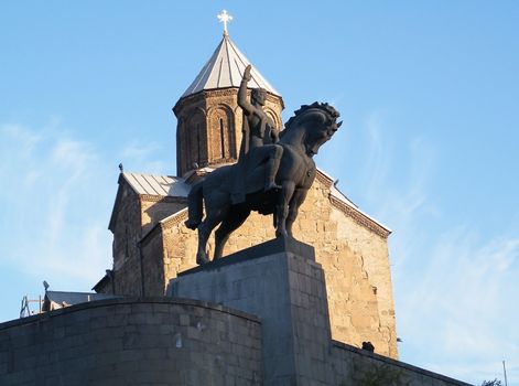 Churches and domes of Tbilisi, view to historical part of the capital of Republic of Georgia