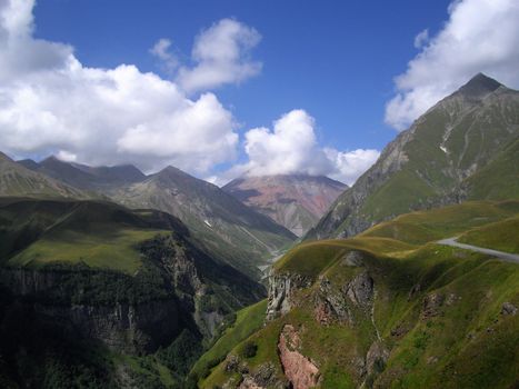 Caucasus mountains on the territory of Georgia