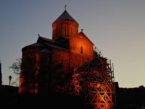 Churches and domes of Tbilisi, view to historical part of the capital of Republic of Georgia