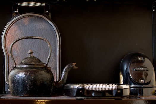 Old kettle on the stove
