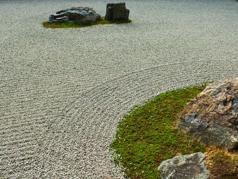 Zen Rock Garden at Ryoan-ji temple in Kyoto, Japan