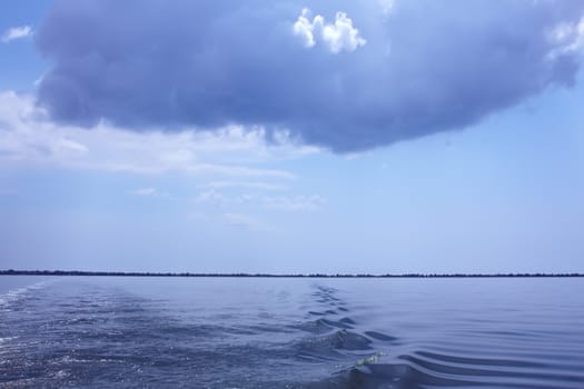 Cloudscape over the sea near the coast