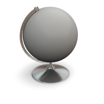 Blank grey globe isolated on white background. Elements of this image furnished by NASA