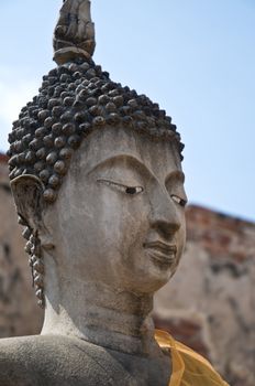 Buddha head, Wat Wattanaram, Ayutthaya, Thailand. Ayutthaya city is the capital of Ayutthaya province in Thailand. Its historical park is a UNESCO world heritage.