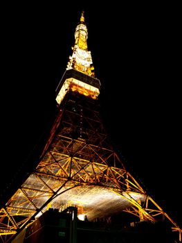 Tokyo Tower in Japan in night