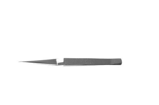 Technical tweezers with pointed tip, isolated on white